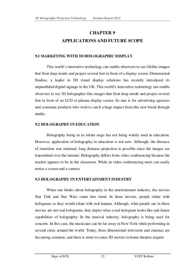 3d Holographic Projection Technology Seminar Report Pdf